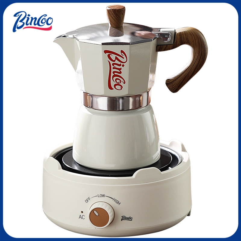 Quality Coffee Equipment - وعاء Bincoo Moka وموقد كهربائي كومبو