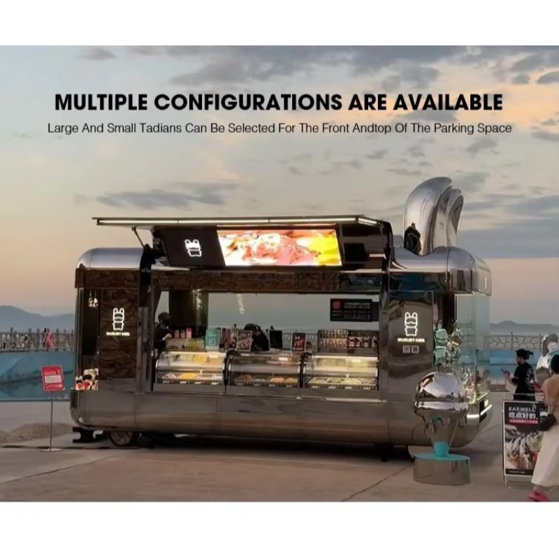 Outdoor Coffee Equipment - عربة طعام متنقلة جديدة مجهزة بالكامل،