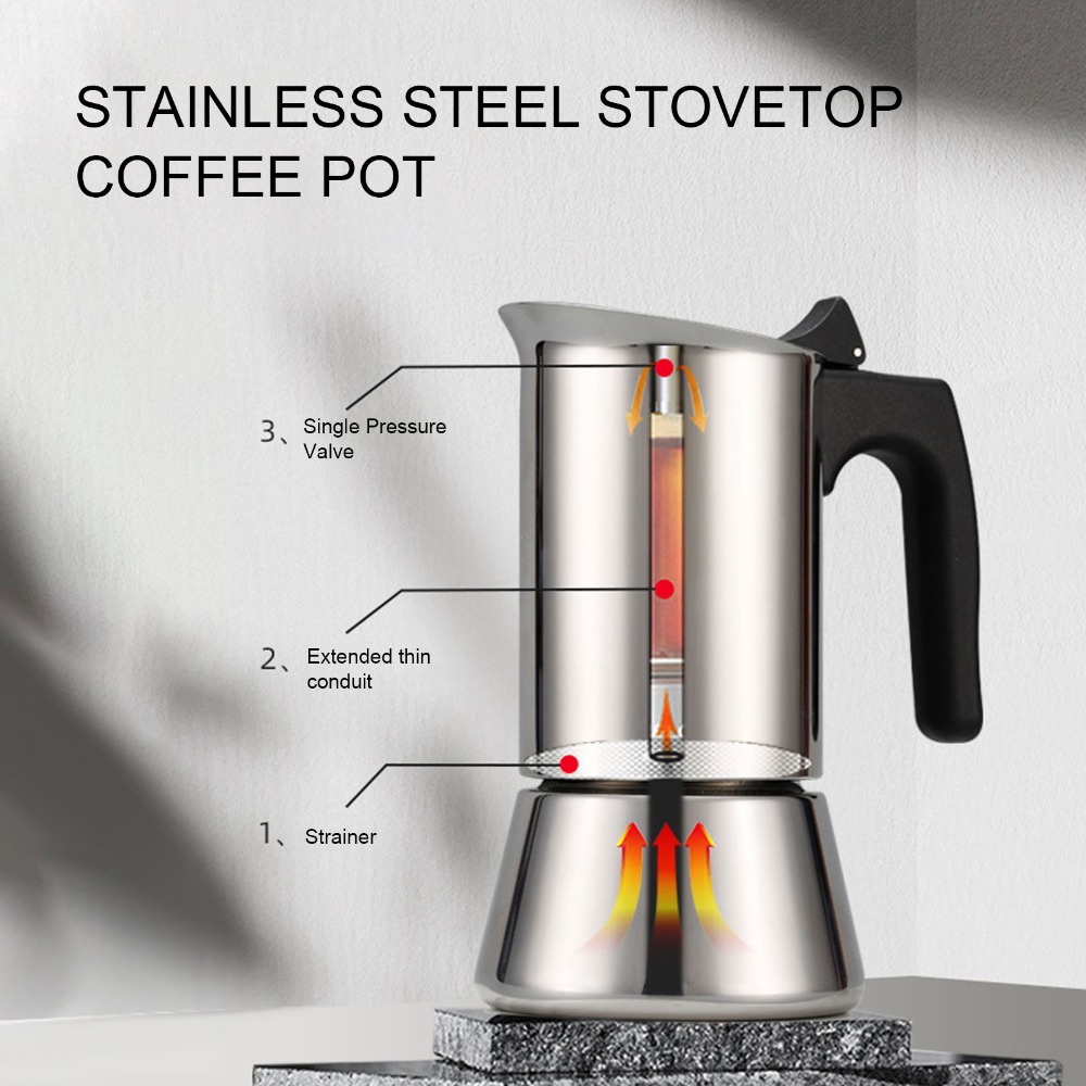 Quality Coffee Equipment - وعاء موكا من الفولاذ المقاوم للصدأ